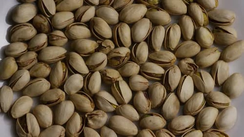 Pistachio Nuts Overhead Detail Shot