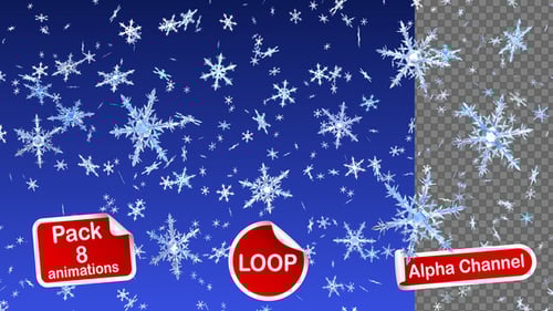 Looping Falling Snowflakes Overlay Pack