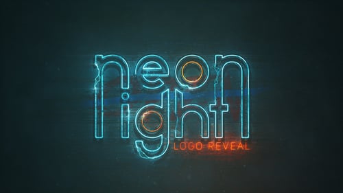 Grungy Neon Logo Reveal with Electric Glitch Effects