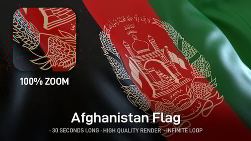 Waving Realistic Flag of Afghanistan Seamless Loop