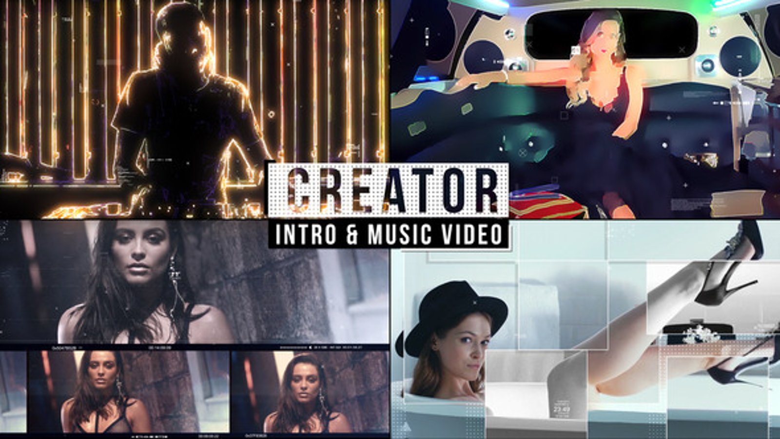 Dynamic Glitch Intro and Music Video Effects, Video Displays ft ...