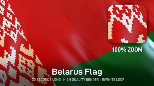 Waving Flag of Belarus Seamless Loop Animation