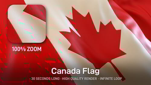 Realistic Waving Canadian Flag Seamless Loop