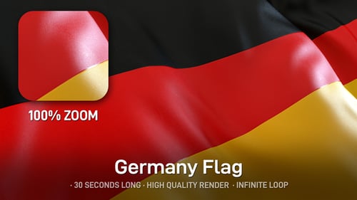 Photorealistic Waving German Flag Seamless Loop Background