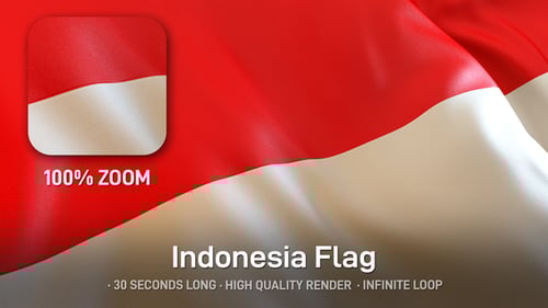 Realistic Waving Red and White Flag Background