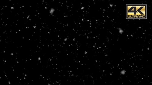 Animated Falling Snow on Black Background Overlay