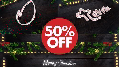 Animated Golden Logo Reveal with Holiday Garland Border