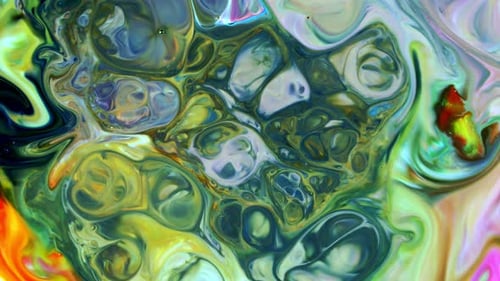 Abstract Colorful Ink Swirling Together