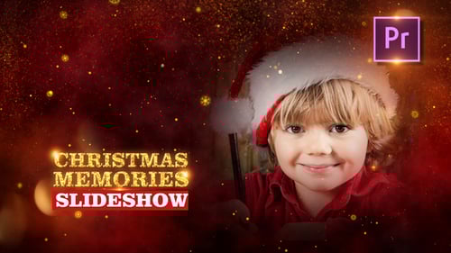 Sparkling Christmas Photo Slideshow with Golden Light Effects