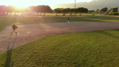 Baseball player running during a match