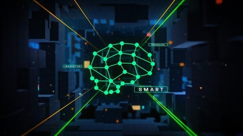 Futuristic Digital Tech Network Cubes Logo Reveal