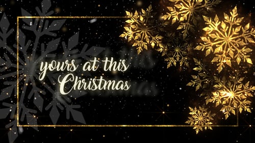 Elegant Golden Snowflakes Christmas Frame Background