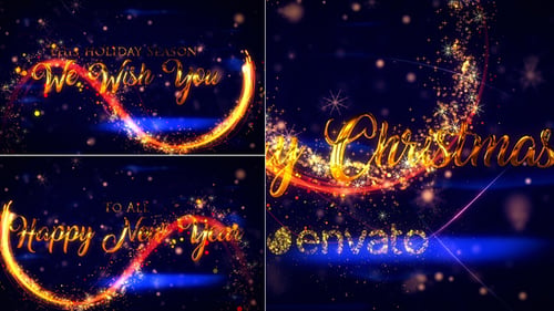 Christmas Greetings With Golden Text