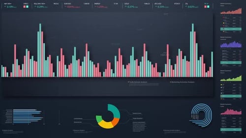 Animated Business Data Dashboard for Financial Market Analysis