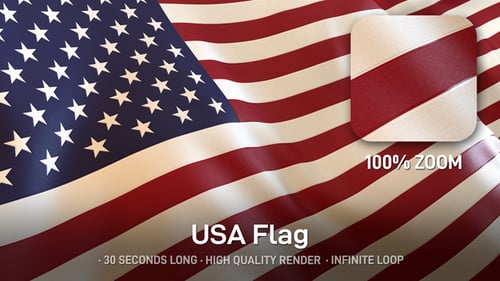 Waving American Flag Seamless Loop Animation