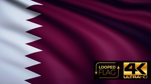 Looping Waving Qatar Flag Animation