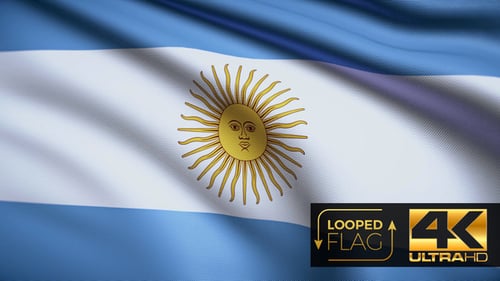 Realistic Looped Argentina Flag Waving