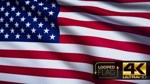 Waving American Flag Seamless Loop 4K Background