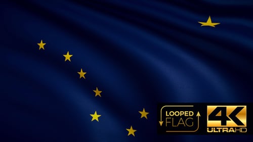 Realistic Waving Alaska State Flag Animation