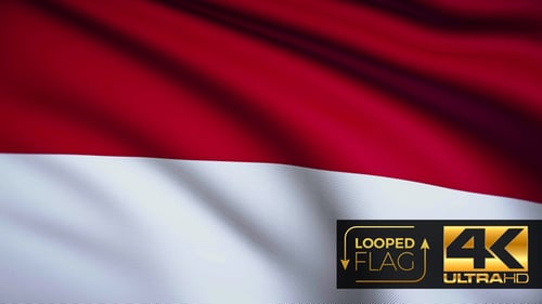 Waving Red and White Horizontal Striped Flag Loop