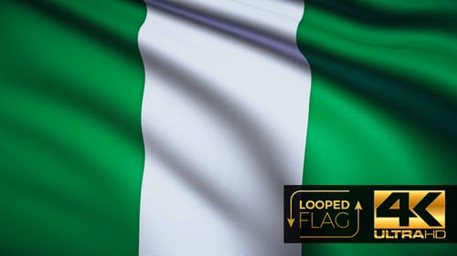 Seamless Looping Waving Nigeria National Flag