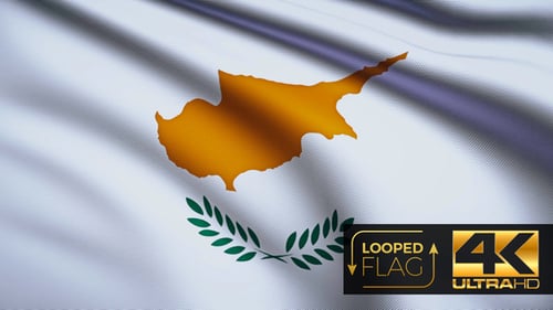Seamless Looped Animation of the Waving Cyprus National Flag