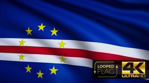 Realistic Waving Cape Verde Flag Loop
