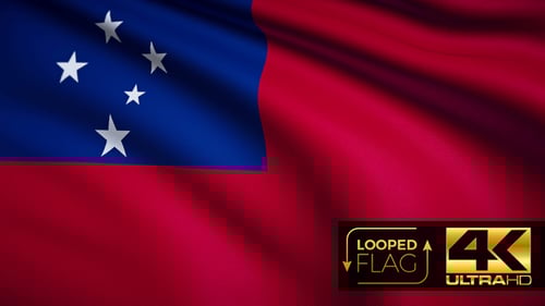 Samoa National Flag Waving Seamless Loop Animation 4K