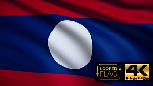 Markieren Sie 4K Laos auf realistischer Looping-Animation mit sehr detailliertem Stoff