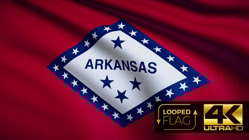 Realistic Waving Arkansas Flag Animation