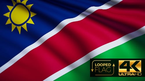 Realistic Waving Namibia Flag Seamless Loop