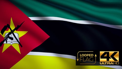 Waving Mozambique Flag Seamless Loop