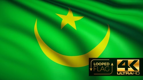 Waving Flag of Mauritania Seamless Loop