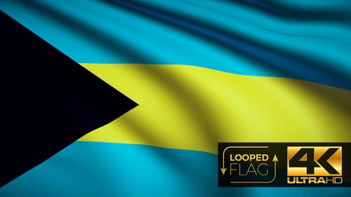 Bahamas Flag Waving Seamless Loop Animation