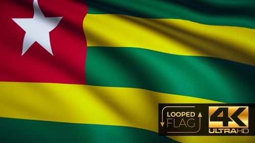 Waving Togo National Flag Looping Animation