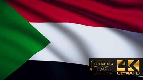 Seamlessly Looping Sudan National Flag Waving