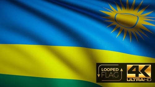 Waving Flag of Rwanda Seamless Loop Animation
