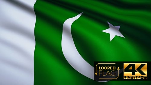 Waving Pakistan National Flag Loop Animation