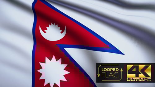 Realistic Waving Nepal Flag Loop