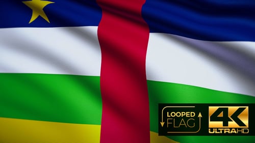 Central African Republic Flag Waving Seamless Loop