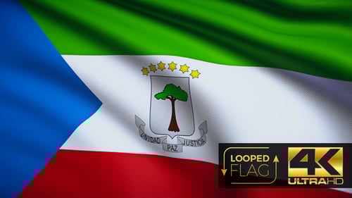 Equatorial Guinea Flag Waving Seamless Loop