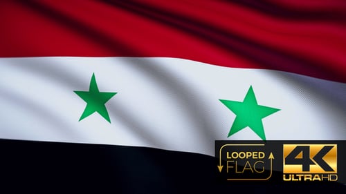 Syria National Flag Waving Seamless Loop