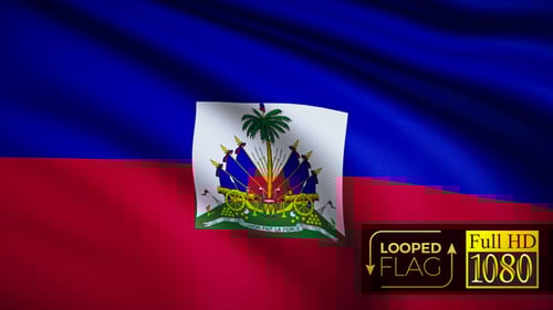 Looped Waving Flag of Haiti