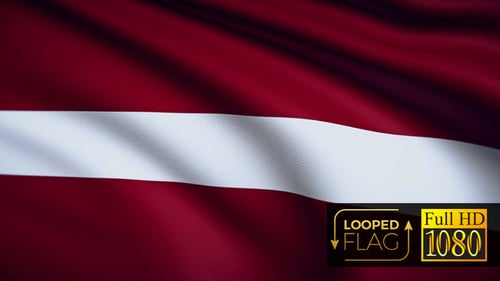 Latvia Flag Waving Seamless Loop Animation