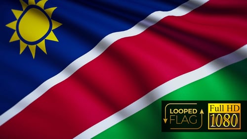 Realistic Looped Waving Namibia National Flag Animation