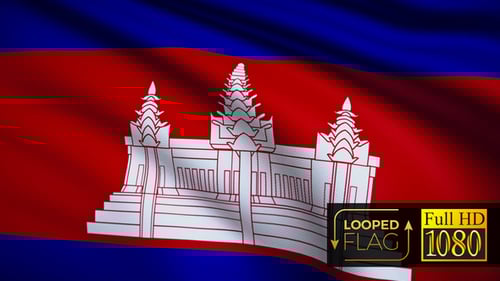 Waving Cambodian Flag Looped Animation