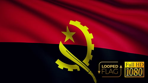 Angola National Flag Waving Seamless Loop Animation