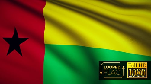 Seamless Loop Guinea-Bissau Flag Waving Animation