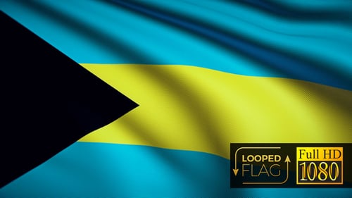 Realistic Waving Flag of The Bahamas Seamless Loop