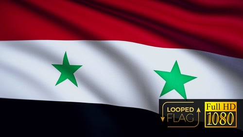 Seamless Loop Syrian Flag Waving Animation
